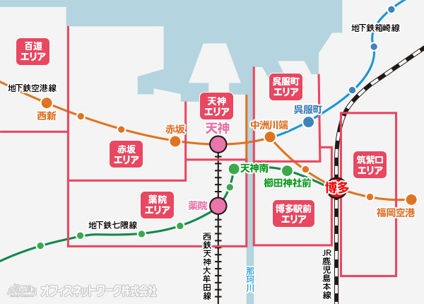 福岡のエリアマップ