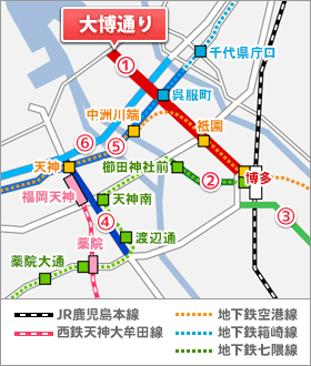 大博通り沿いから物件を探す